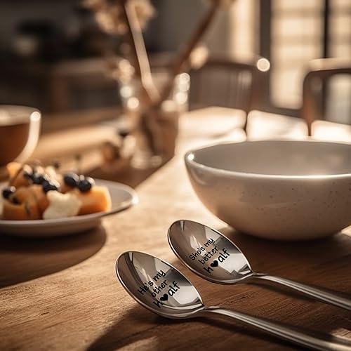 Miniatura 4 de XQLZY She's My Better Half He's My Other Half Funny Spoon Set de regalo, regalos para parejas para el día de San Valentín, Navidad, aniversario,