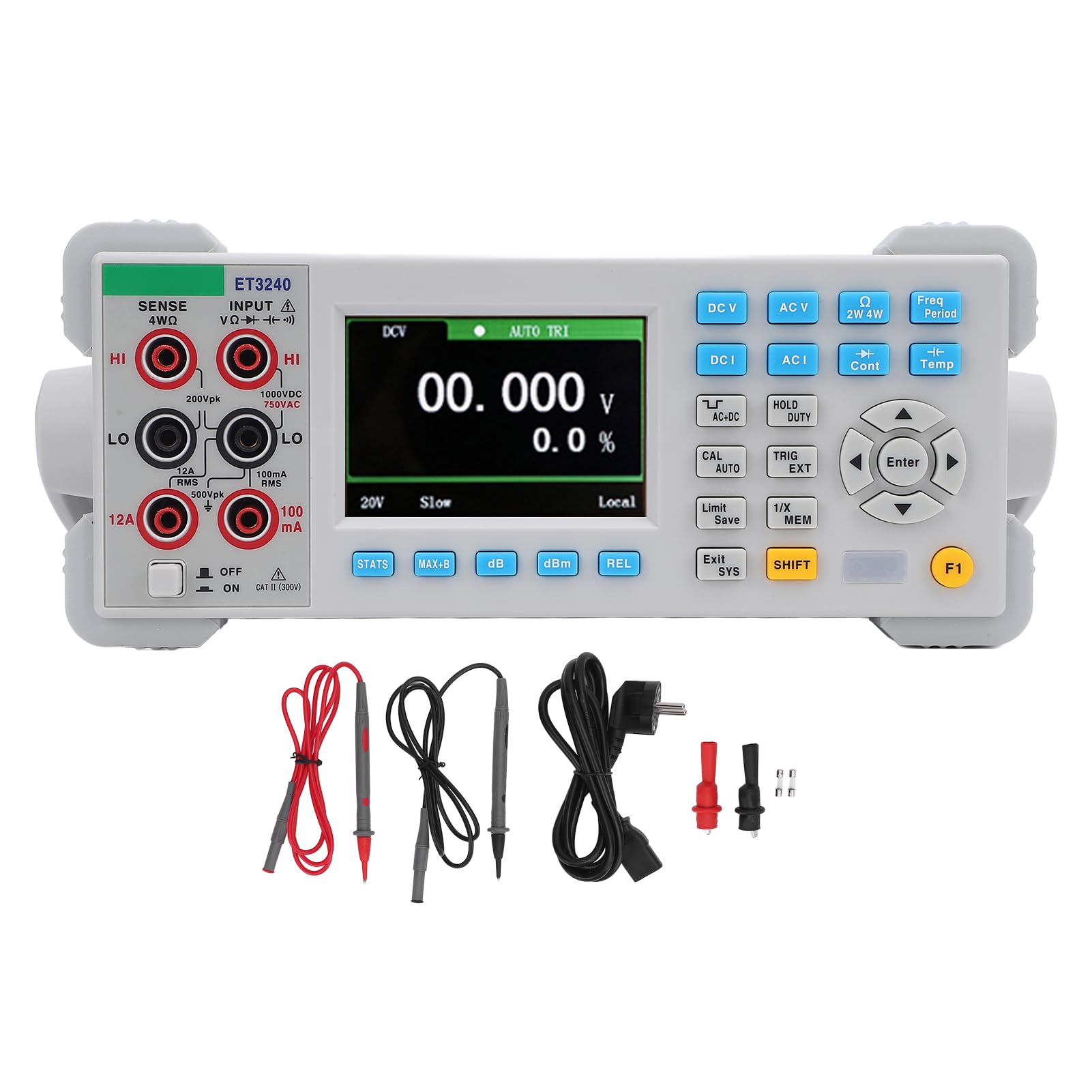 ET3240 Desktop-Multimeter, 3,5-Zoll-Bildschirm, 2-Draht-4-Draht-Kapazitätsmessmultimeter mit Hoher Genauigkeit und 12 Funktionen für Labore, Fabriken und den Heimgebrauch