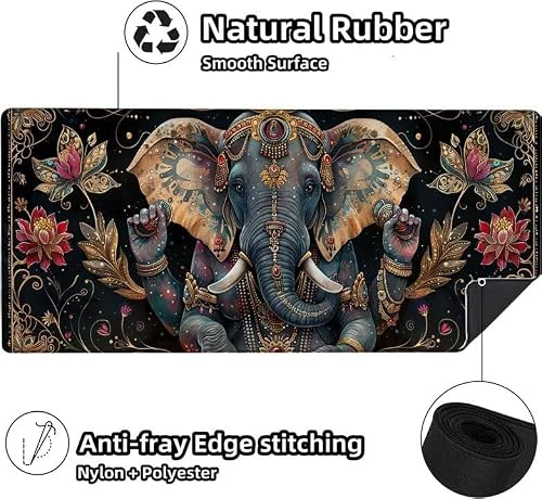 Grand Tapis de Souris Gamer Bleu Tapis Souris XXL 800x400x3mm, Gaming Sous Main Bureau éLéPhant Mouse Pad, Améliore la Précision et Rapidité, Base Antidérapante Mousepad pour Accessoires Gaming L-8256 – vue 6