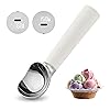 Heated Ice Cream Scoop Rechargeable, Electric Warming Ice Cream Scooper with LED Display, Heats to 158°F for Hard Ice Cream, Easy for Seniors & Kids, IP67 Waterproof (White, 2 oz)