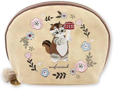 mofusand Botanical Round Pouch Beige