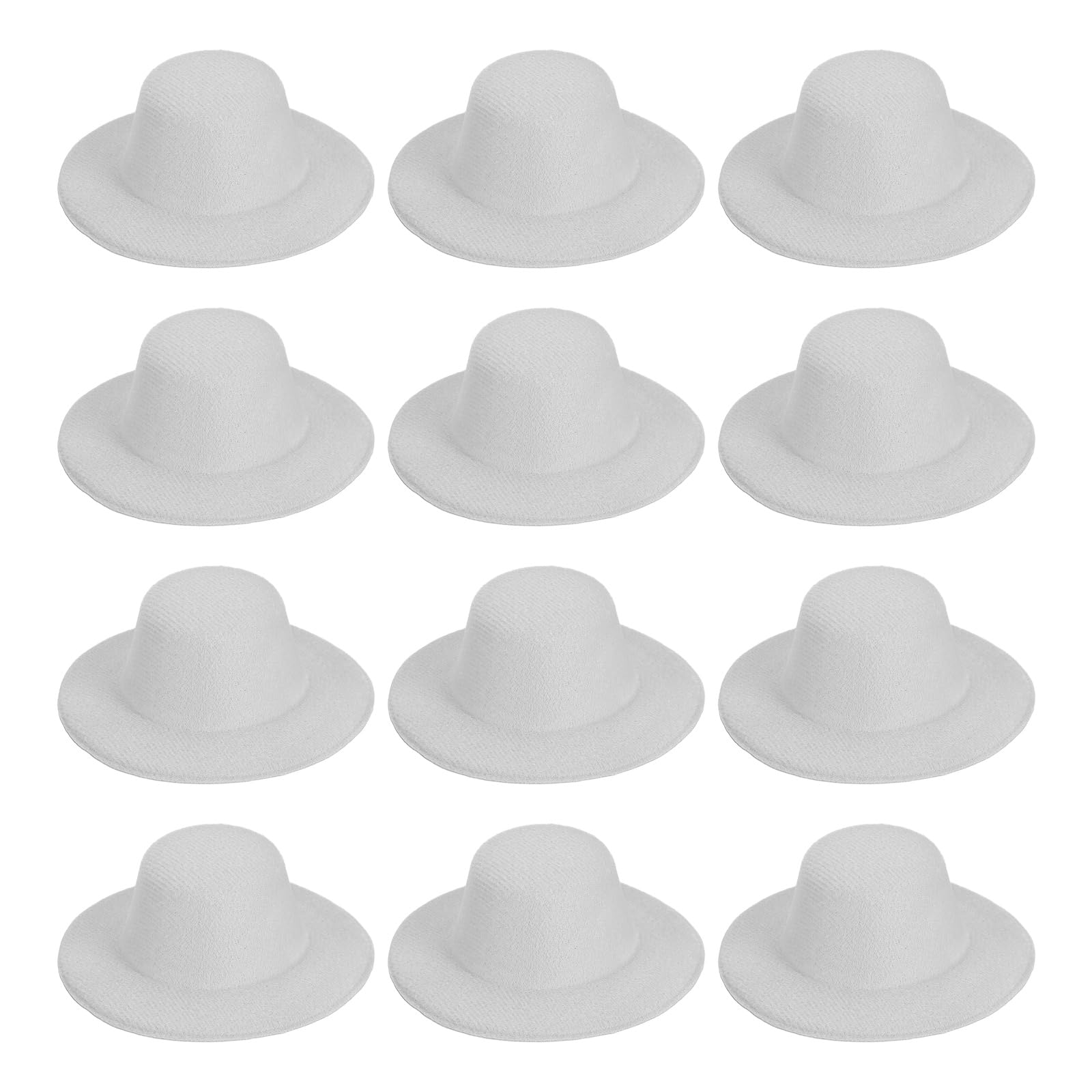 PATIKIL 3.1 Inch Mini Formal Hats, 12 Pcs Miniature Doll Hats Mini Top Hat for Crafts Hair Accessories Decorate Doll Snowman, Light Gray