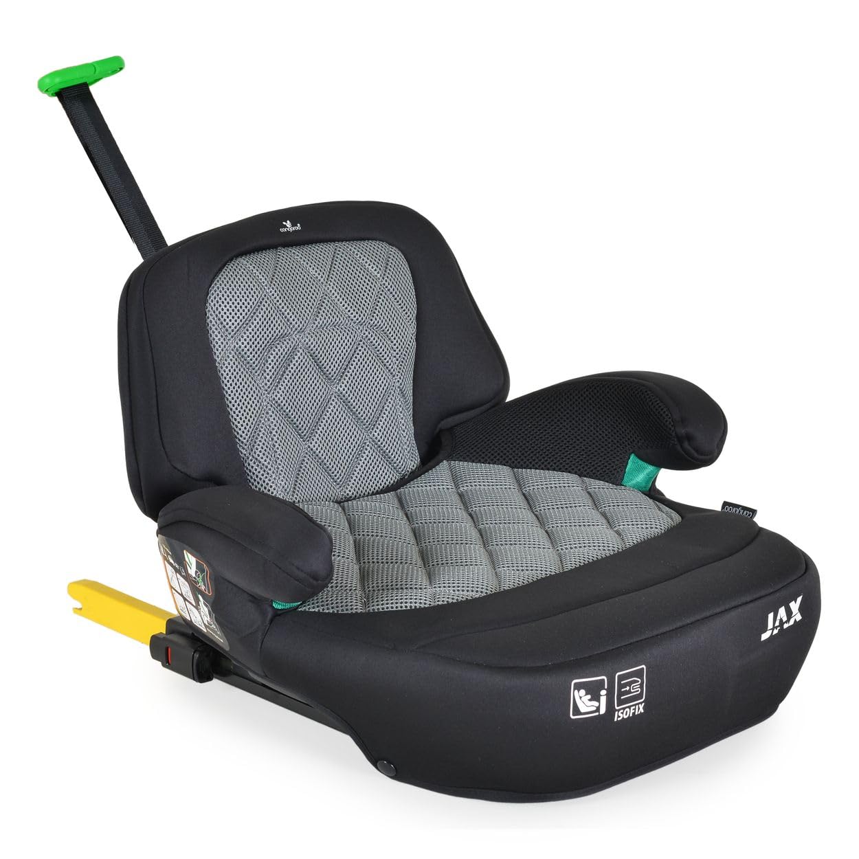 Cangaroo siège enfant rehausseur Jax i-Size 125-150cm groupe 3 Isofix Top Tether, coloris:gris