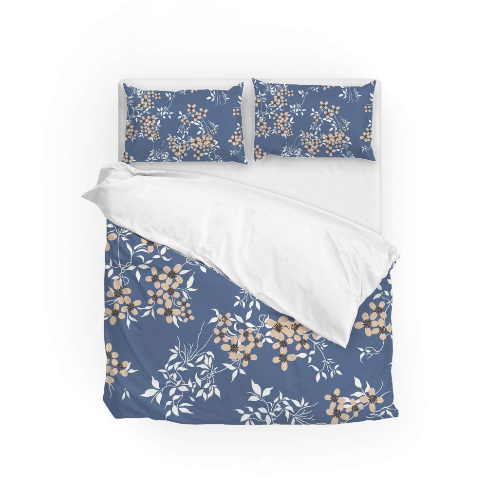 Linge de lit simple de qualité supérieure au motif de feuilles délicat