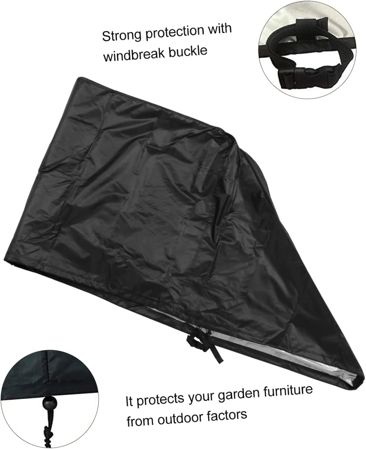 Outdoor Table Cover with Windproof Buckles Patio Furniture for Garden and Oxford