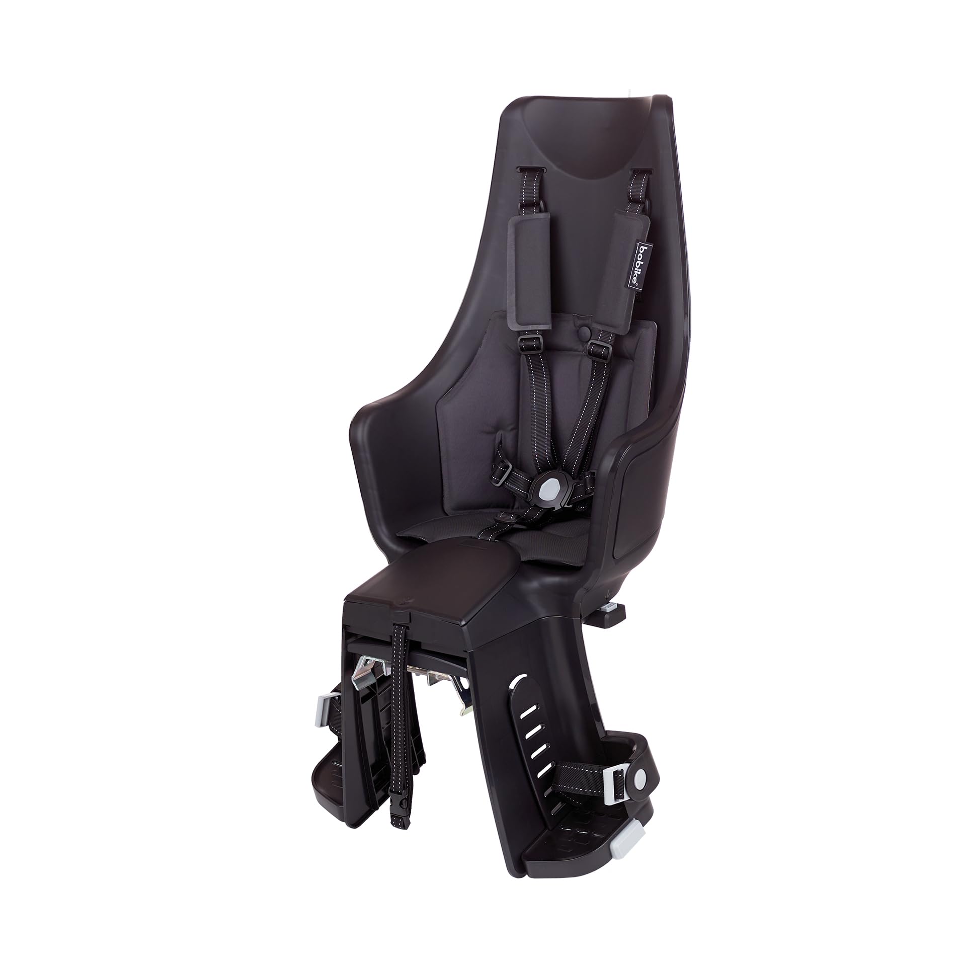 BOBIKE 8011200023 - Seggiolino posteriore EXCLUSIVE MAXI PLUS con led per biciclette con ruote da 26” a 29” con ancoraggio al telaio a colori Nero Urban