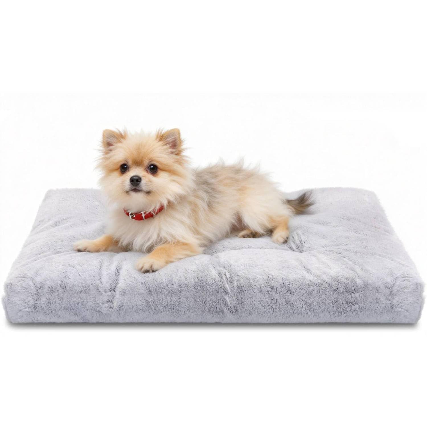 Nobleza Cama para Perro, M 80x50x10 cm Super Suave y Esponjosa Colchon Perro, Lavable de Felpa con Fondo Antideslizante, Gris