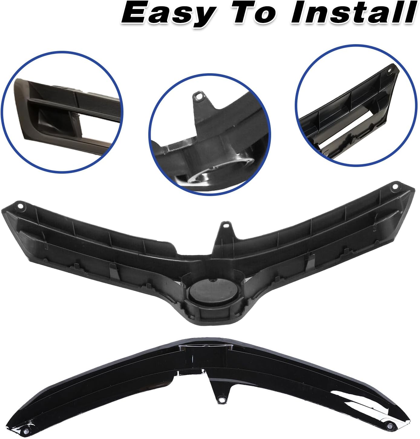 Front Bumper Upper & Lower Grille Assembly Fit For 2014 2015 2016 Toyota Corolla LE CE Sedan 4-Door Front Grille Grill Kit Replacement For 5310002560, 5311202450