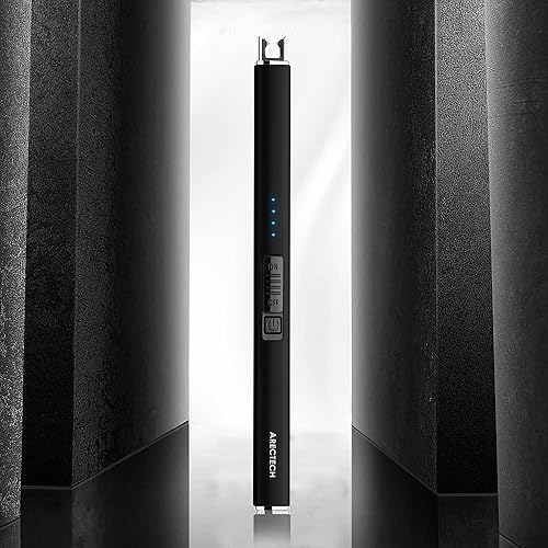 Miniatura 6 de ARECTECH Encendedor eléctrico encendedor de velas recargable por USB encendedor de arco de plasma para velas camping cocina color negro