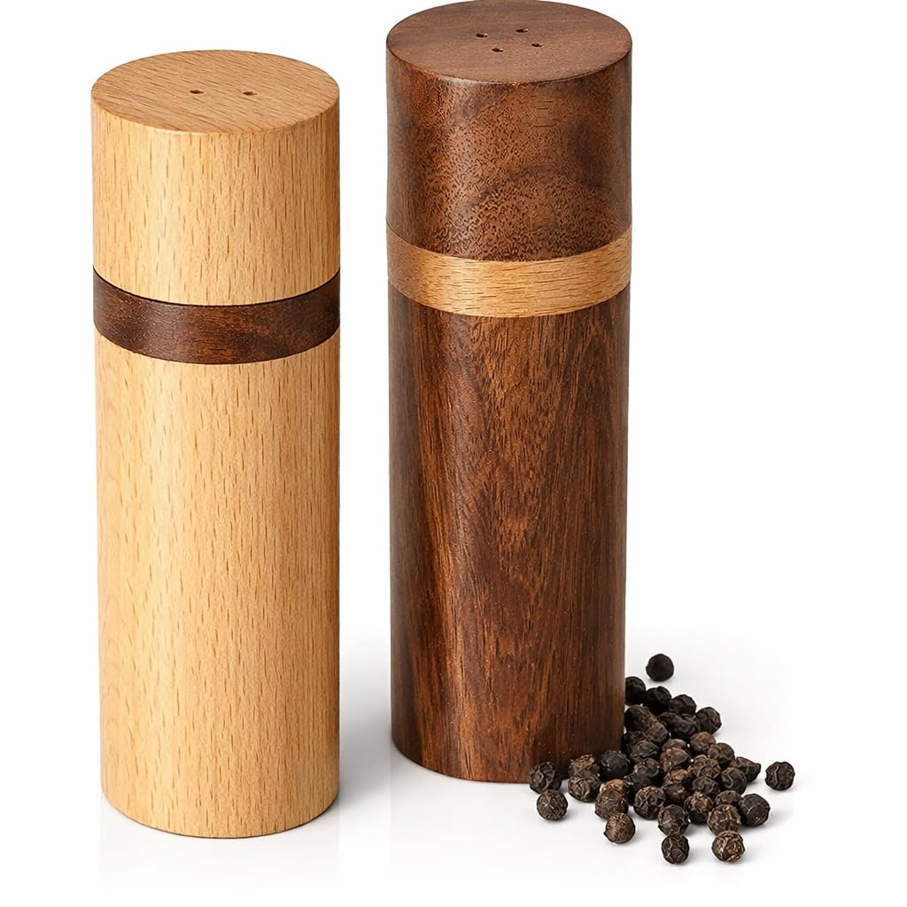 Amazon.com: Wooden Salt & Pepper Shaker Set of 2 | Premium Oak