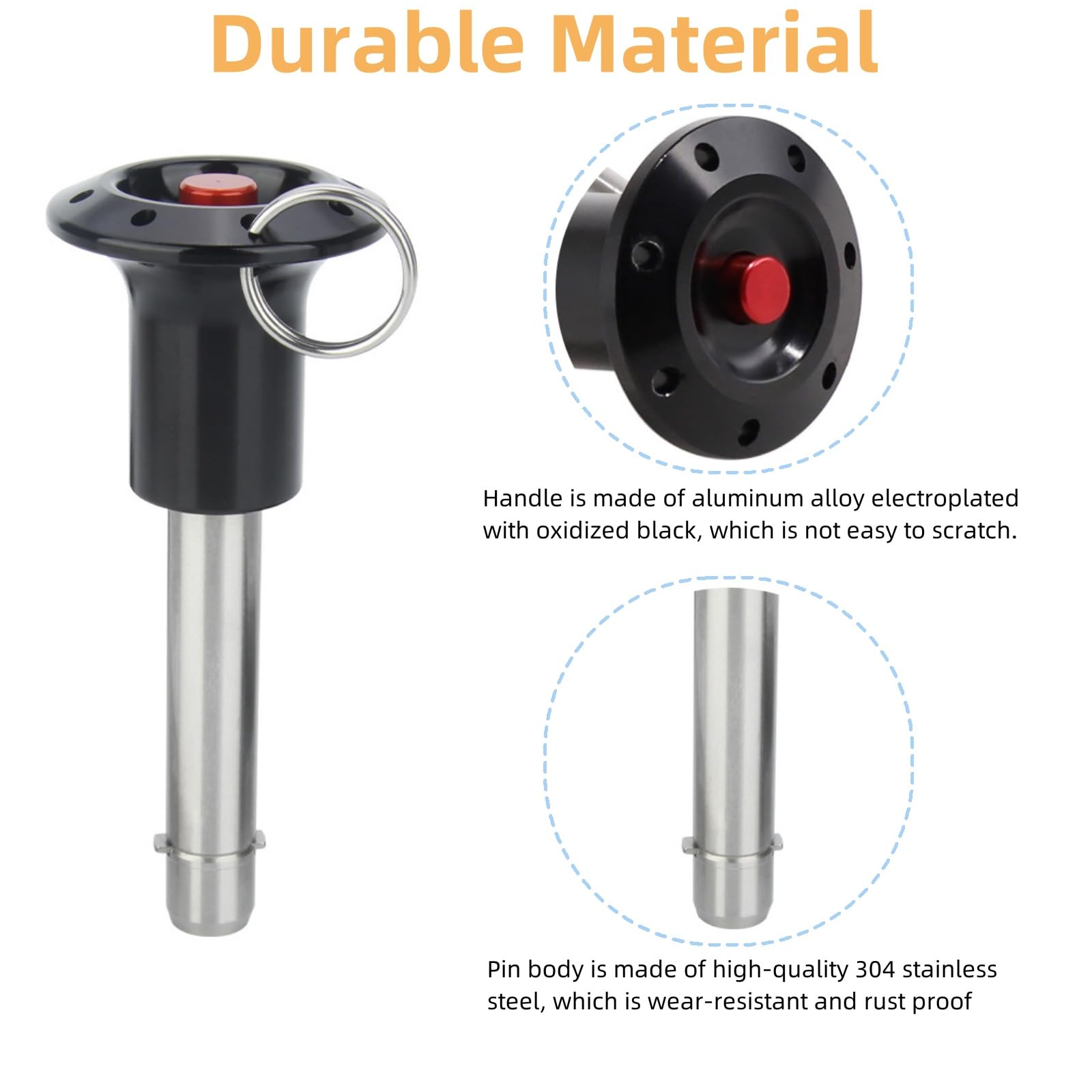Stainless Steel Locking Pins with Axial Locking Button Pawl Pin