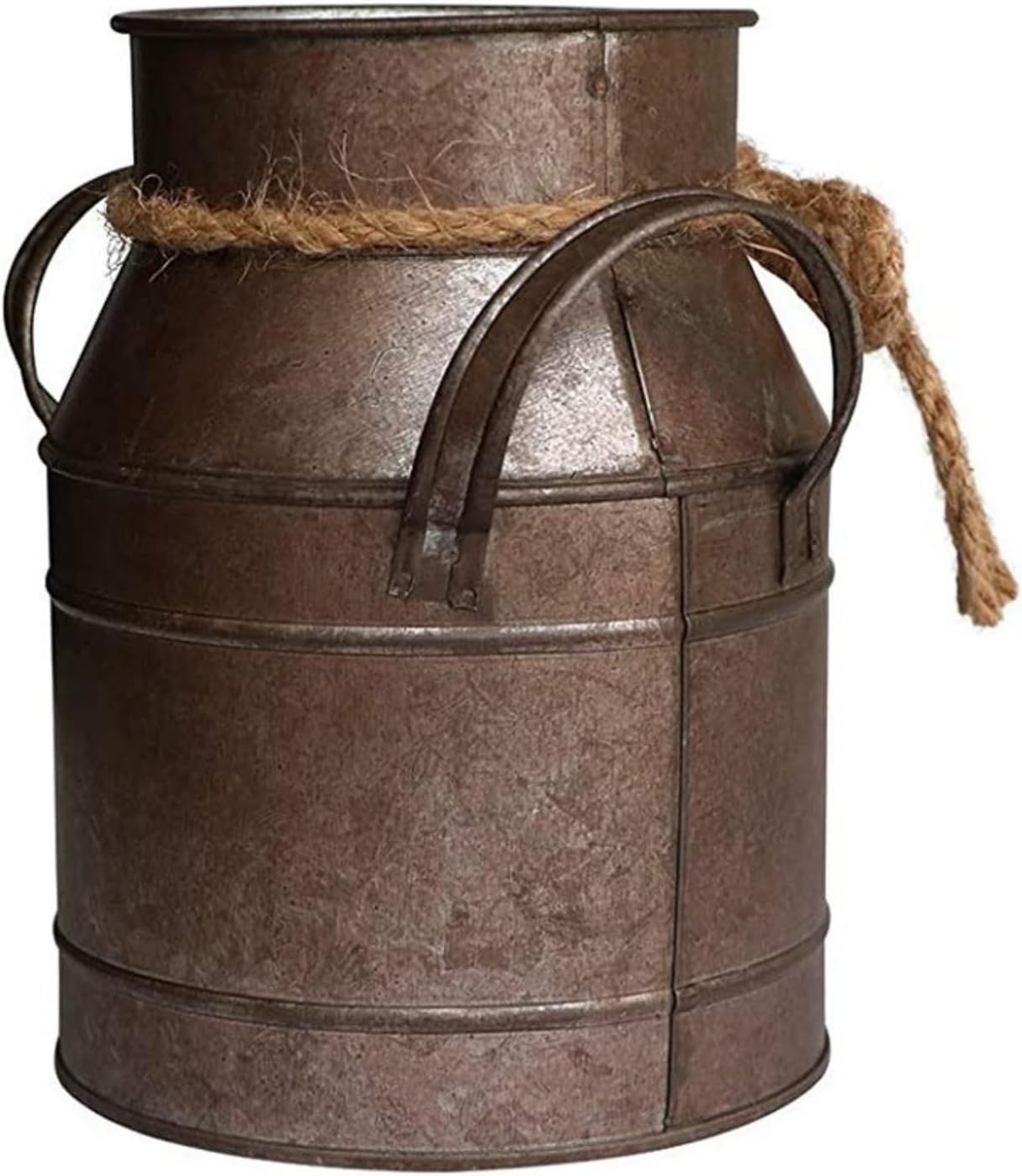 Primitive Distressed Iron Vase Bucket,Shabby Chic Classy Designed Metal Vase,Vintage Rustic Antique Decorative Flower Vase for Birthday Gift,Home Decor,Wedding,Party(5.5" L x 3.5" W x 5.9" H) - Image 4