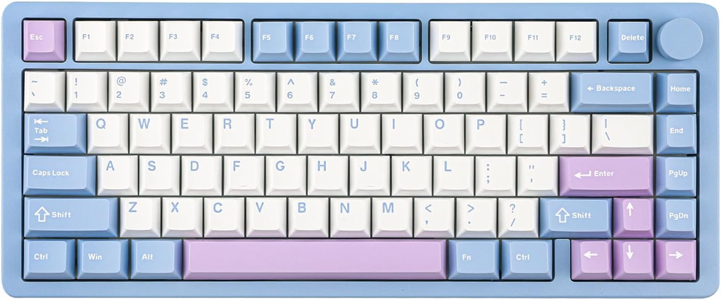 Blade75 Wireless Aluminum Mechanical Gaming Keyboard, BT5.0/2.4GHz/USB-C Hot Swappable Custom Creamy Keyboard with 4000mAh Battery, Knob, RGB Backlit, NKRO for Win/Mac/Games/Office (Blue) Blade75 Wireless Aluminum Mechanical Gaming Keyboard, BT5.0/2.4GHz/USB-C Hot Swappable Custom Creamy Keyboard with 4000mAh Battery, Knob, RGB Backlit, NKRO for Win/Mac/Games/Office (Blue)