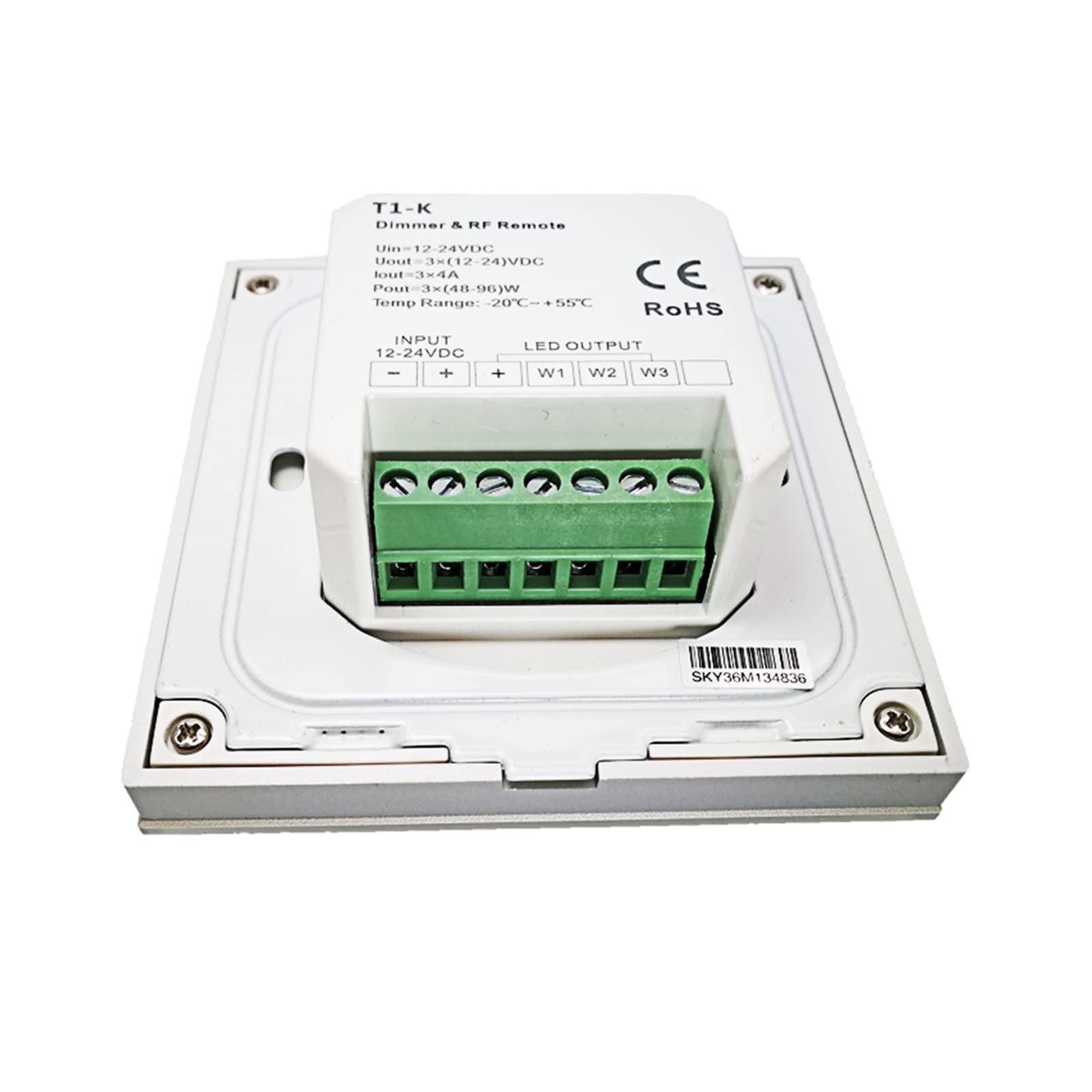 Dimmer a Striscia Guidata DC 12-24V. Ingresso 4a * 3ch 12A Output Single String String Dimellente Manuale Manuale Manuale Rotary Dimmer Dimmer T1-K Regolatore di luminosità