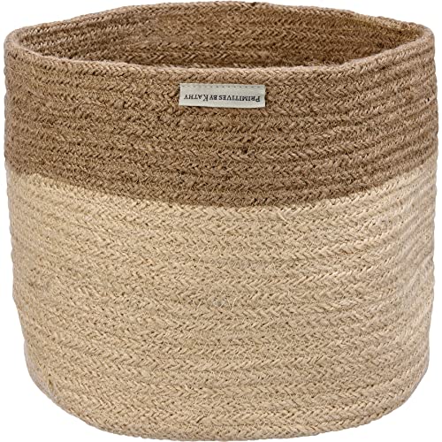 Primitives-by-Kathy-Two-Tone-Natural-Top-Basket-Decorative-Bin-Cream Primitives by Kathy Two Tone Natural Top Basket Decorative Bin Cream