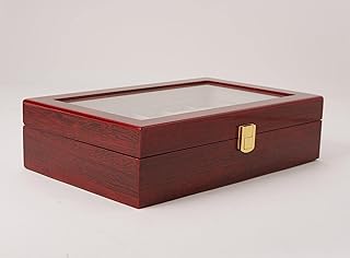 منظم ساعات-خشب-احمر-12 فتحات، متعدد الألوان