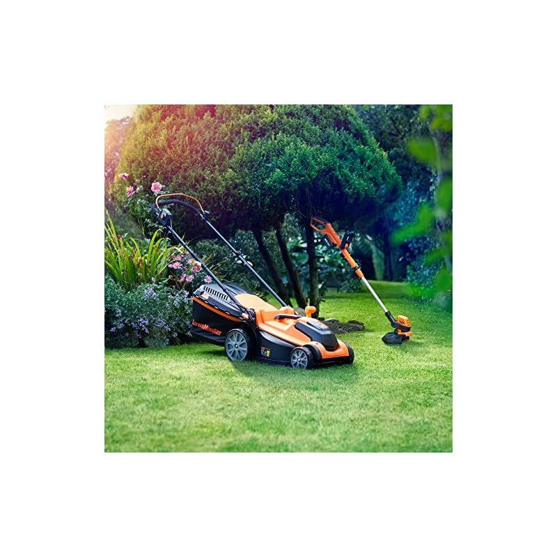 LawnMaster MX 24V Cordless 37cm Lawnmower and 25cm 3-in-1 Grass Trimmer - Rear Roller, Cutting and Edging, 2x MX 24V 4.0Ah Lithium Ion Batteries and Fast Charger (37cm Mower & Trimmer) - Image 4