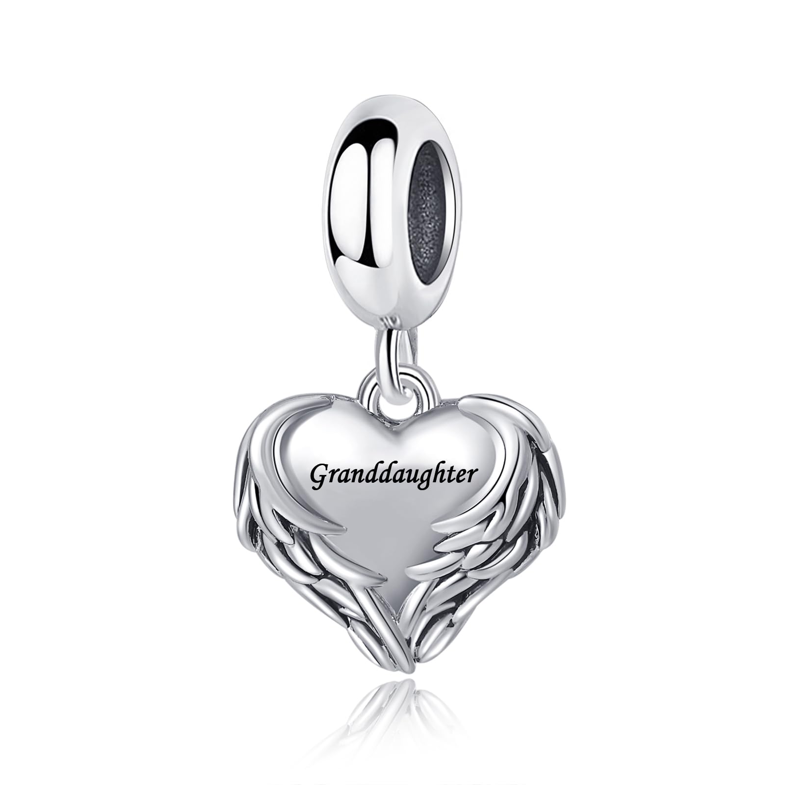 QeenseKc Wing of Angle Heart Love Dangle Charm for Pandora Bracelet Women Present