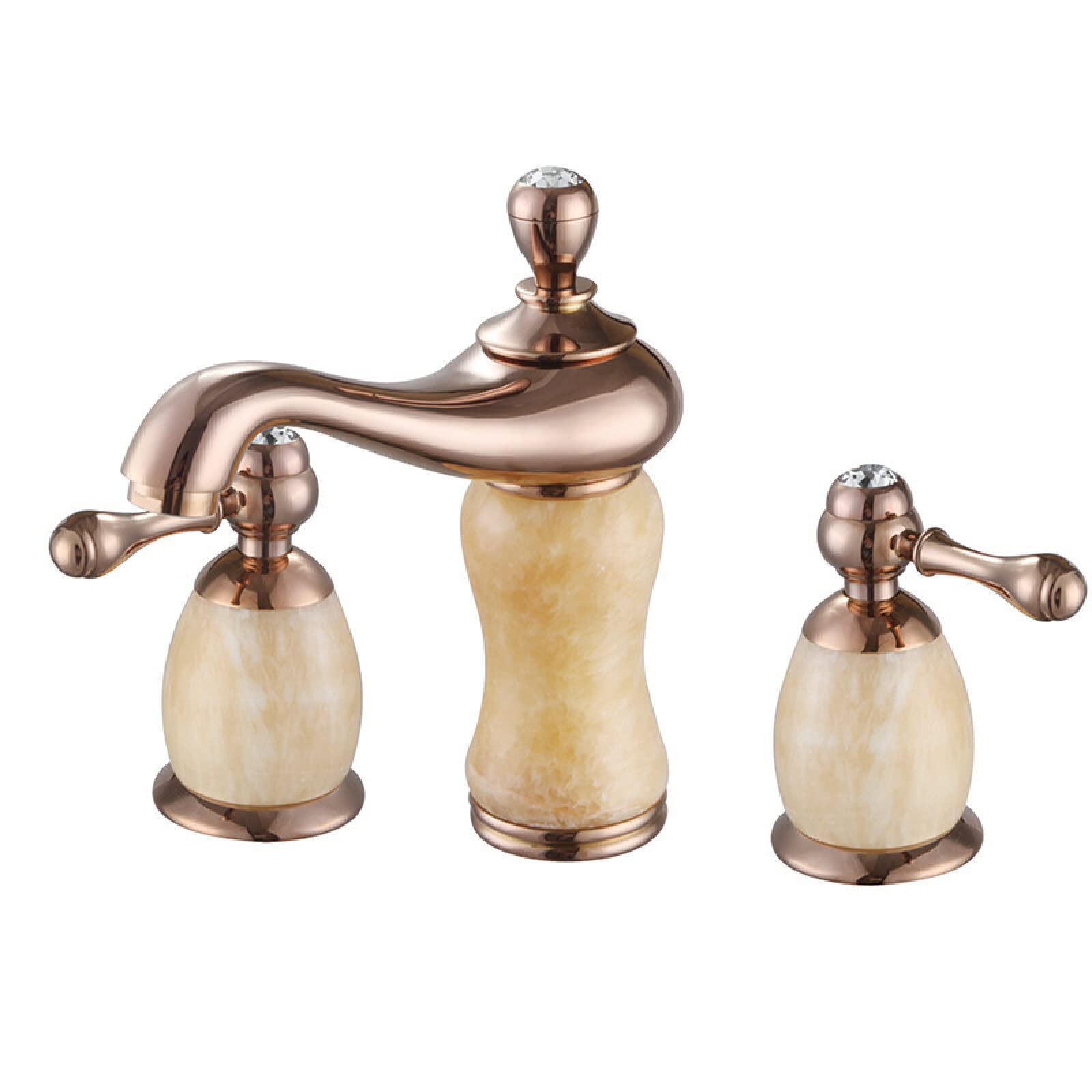 Robinet de lavabo en jade jaune et or colophane pour vasque rétro