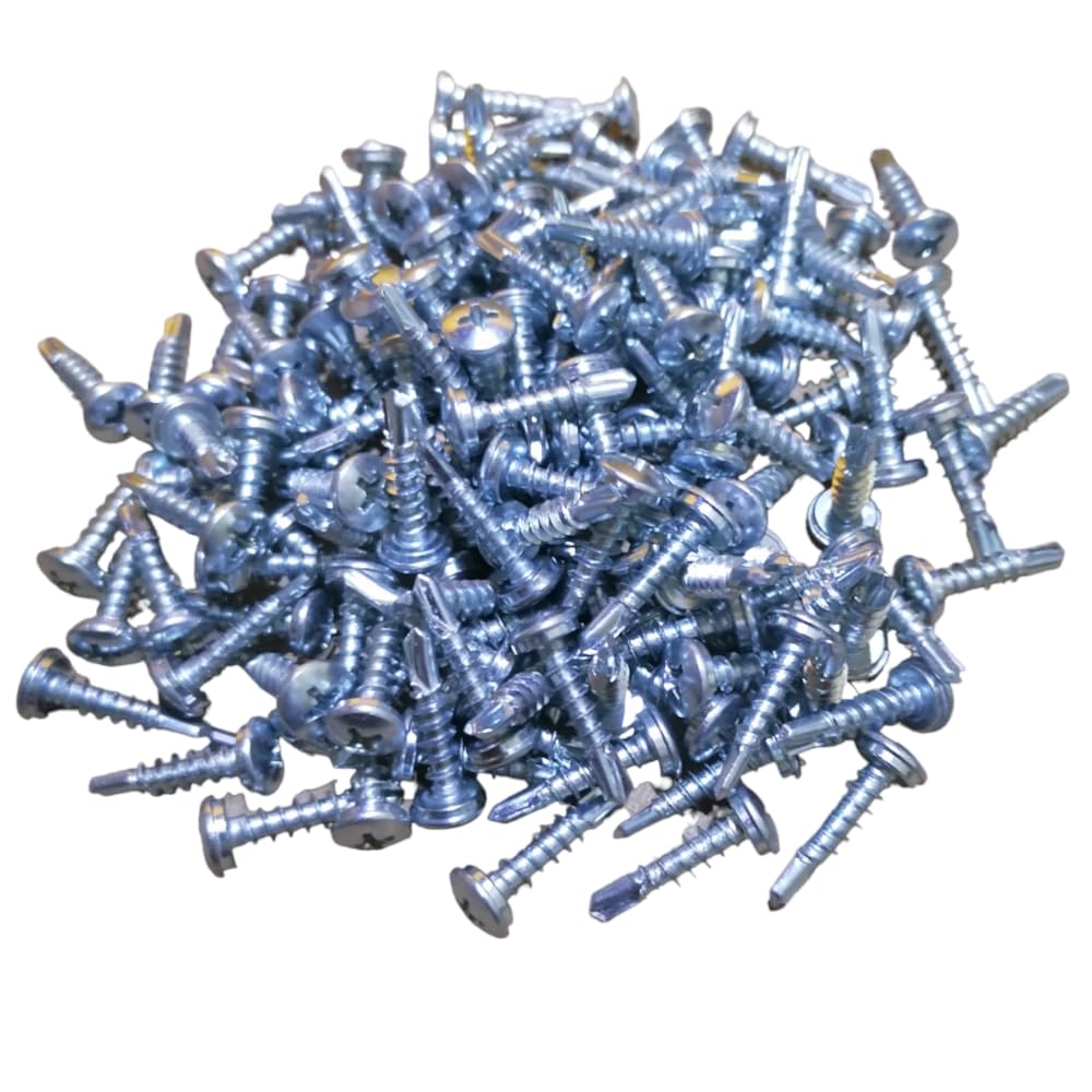 SIO 250 Tornillos Autoperforantes 5x19 mm para Tapones de Matrícula Coche y Moto – Tornillos para Placa Matrícula – Acero Resistente Automoción