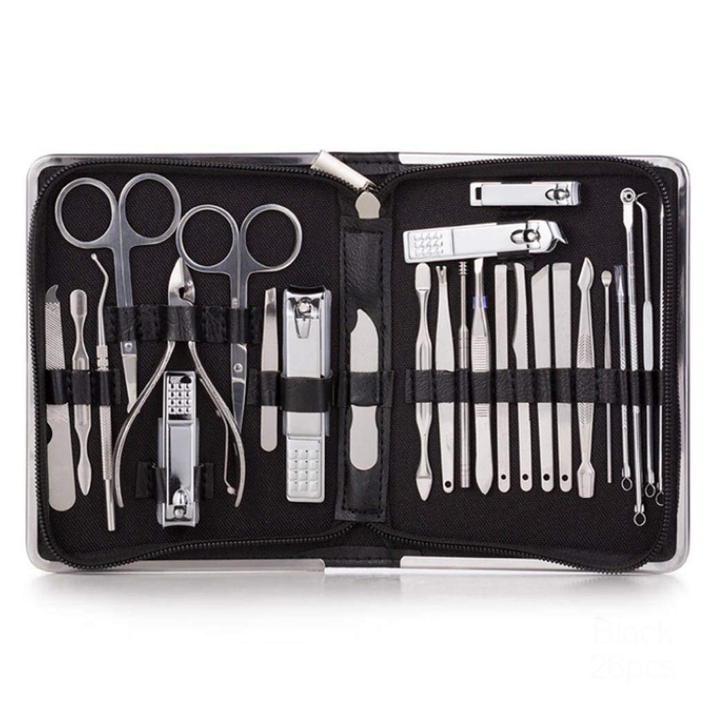 26 Pcs Professional Nail Clippers Manicure Set Stainless Steel Nail Cutter Scissor Cuticle Nipper Nail Tools Set D