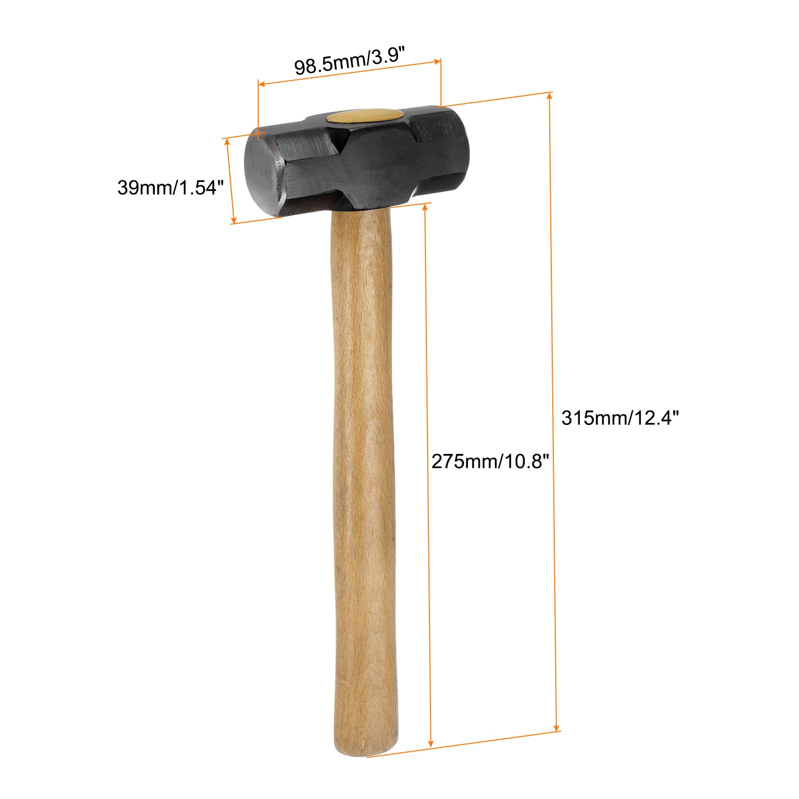 QUARKZMAN 2 Piezas de Martillo de Ingeniero de 2 Lb Golpe Potente Doble Cara Plana Martillo de Forja con Agarre Cómodo para Hogar Mejoras Reparaciones Carpintería, Negro Amarillo