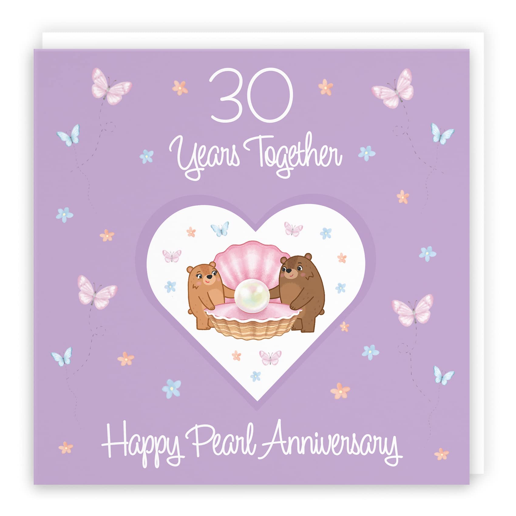 Hunts England, 30th Anniversary Card For Him Or Her, 30 Years, Pearl Anniversary, Romantic Meadows, Fun Card