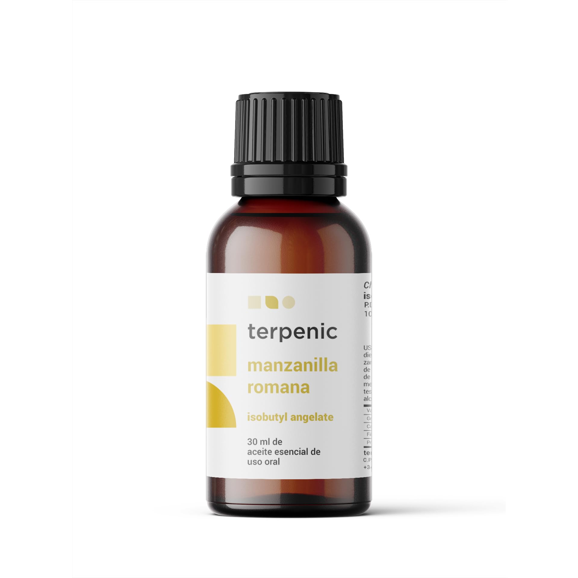 TERPENIC - Aceite Esencial de Manzanilla Romana (Chamaemelum nobile) - 30 ml - Uso Oral - Aroma floral suave y dulce con carácter delicado y relajante