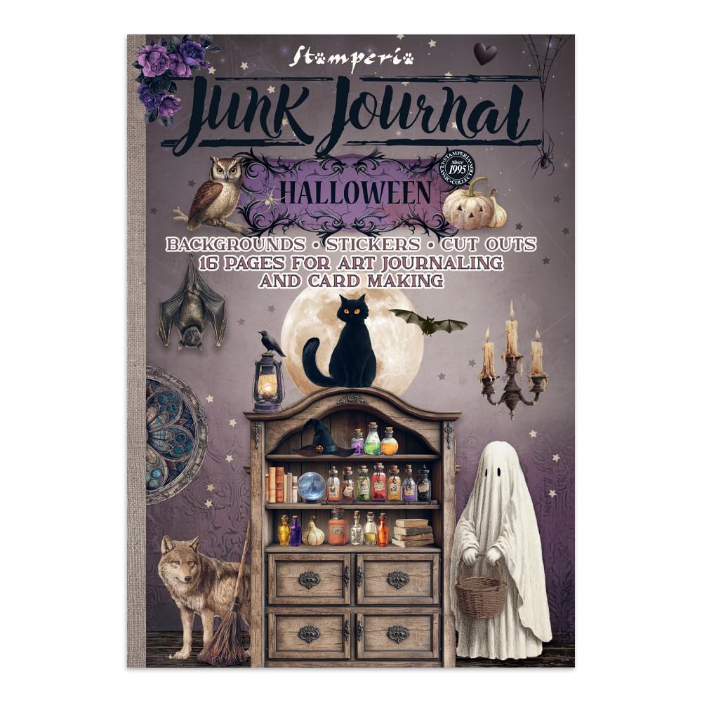 Stamperia - Junk Journal Stickers, Cut-Outs, and Backgrounds for Scrapbooks, Albums, Card Making, Bullet Journalling and More, Perfect for Hobbies, Crafts, and Gifting (Halloween)
