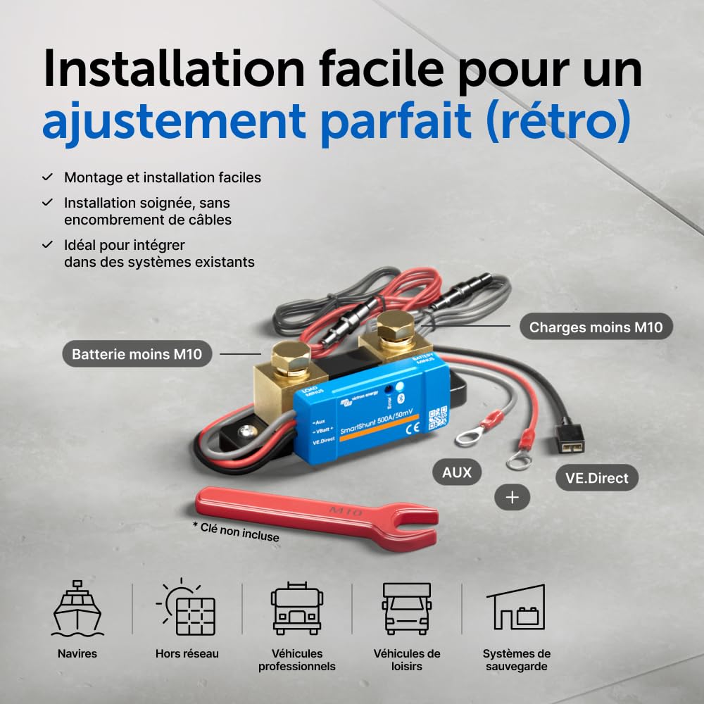 Victron Energy SmartShunt IP65 500 Amp Moniteur de Batterie (Bluetooth)