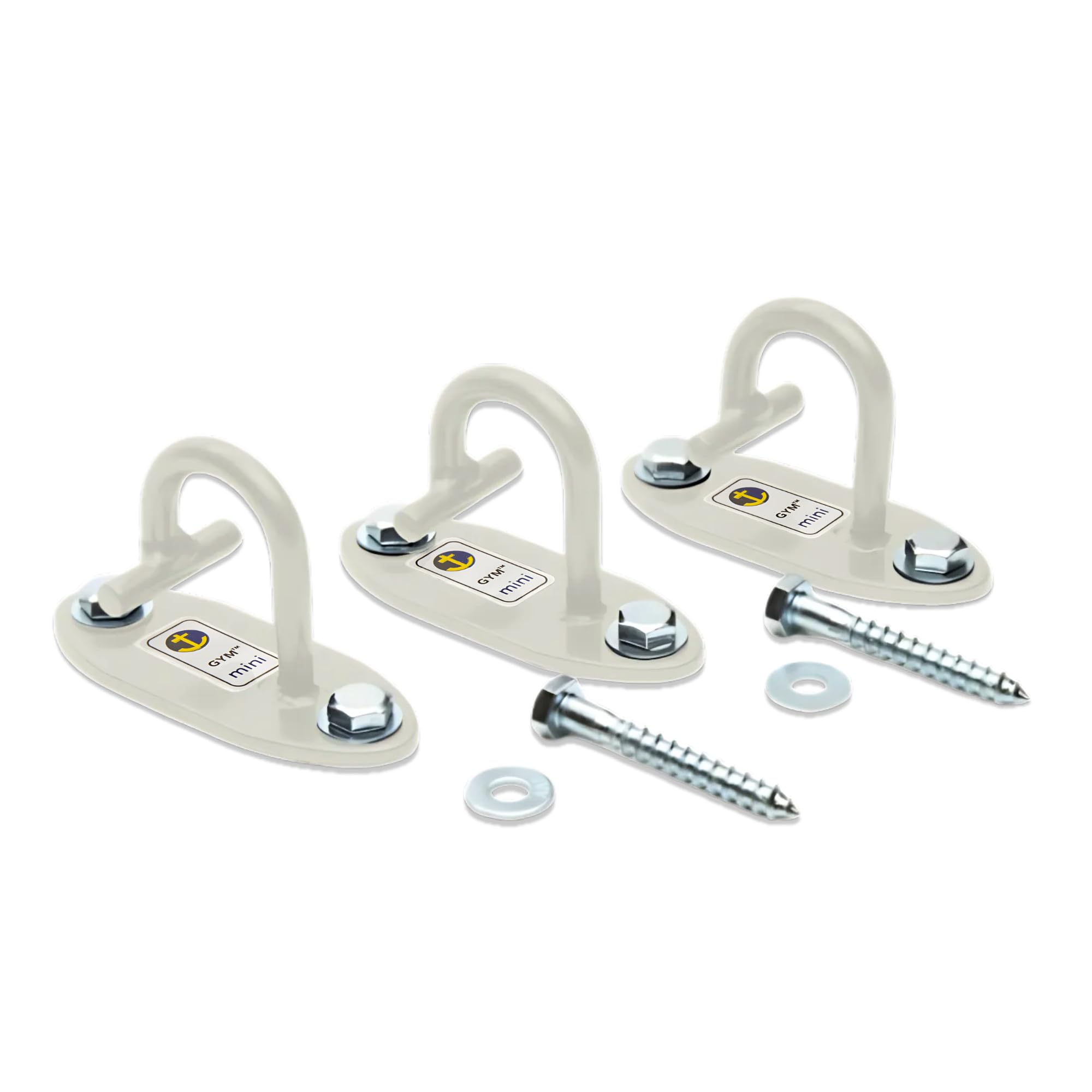 Anchor Gym Juego de 3 Mini Anclajes de Pared H1 para Entrenamiento, diseñados para Correas de Peso Corporal, Bandas de Resistencia, Entrenamiento de Fuerza, Gimnasio en casa, Terapia física