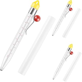 3Pcs Candy Thermometer Instant Read Thermometer with Pot Clip Glass Deep...