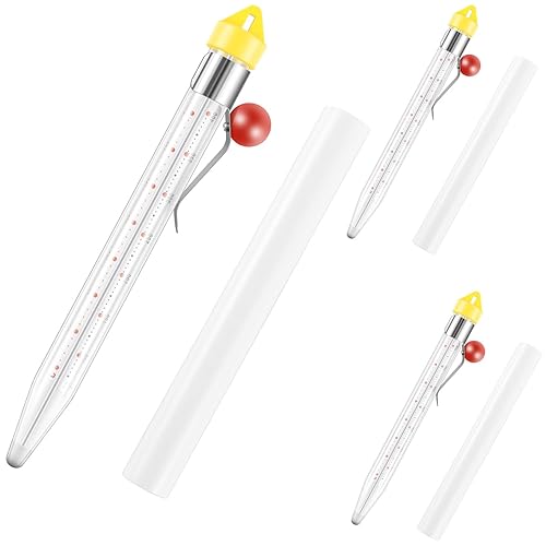 Termómetro de caramelo con clip para olla, termómetro de freír profundamente, termómetro de aceite para freír, termómetro de vidrio para dulces,