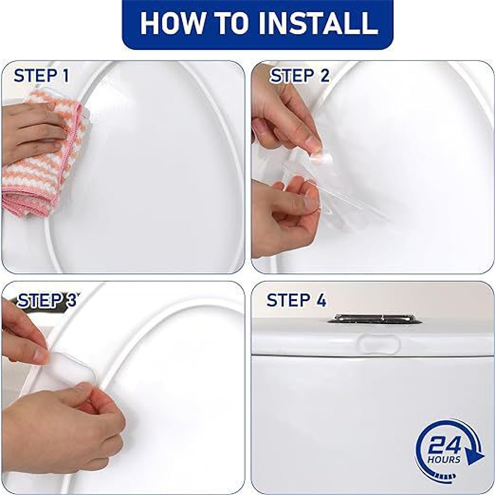 4 Stück WC-Deckel Stoßdämpfer - Silikon Aufkleber Gegen Klappergeräusche