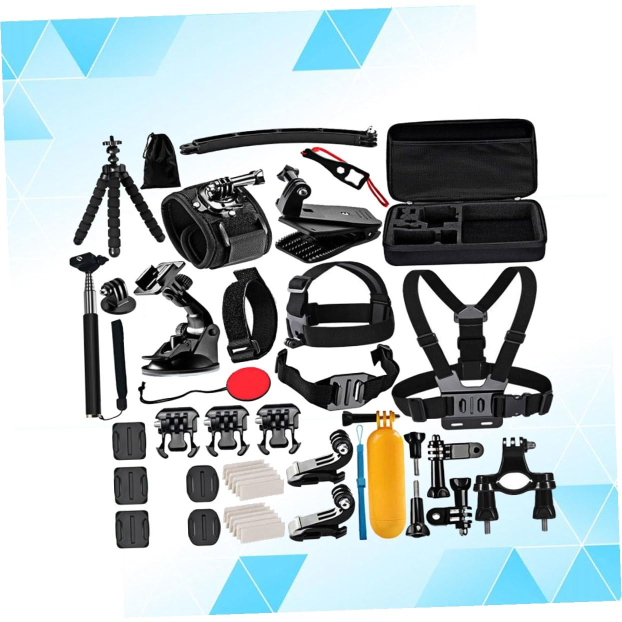 jojofuny Kit Accessoires pour Caméra Action avec Perche Flottante Trépied et Ventouse Rotative Compatible avec Hero et Caméras Action