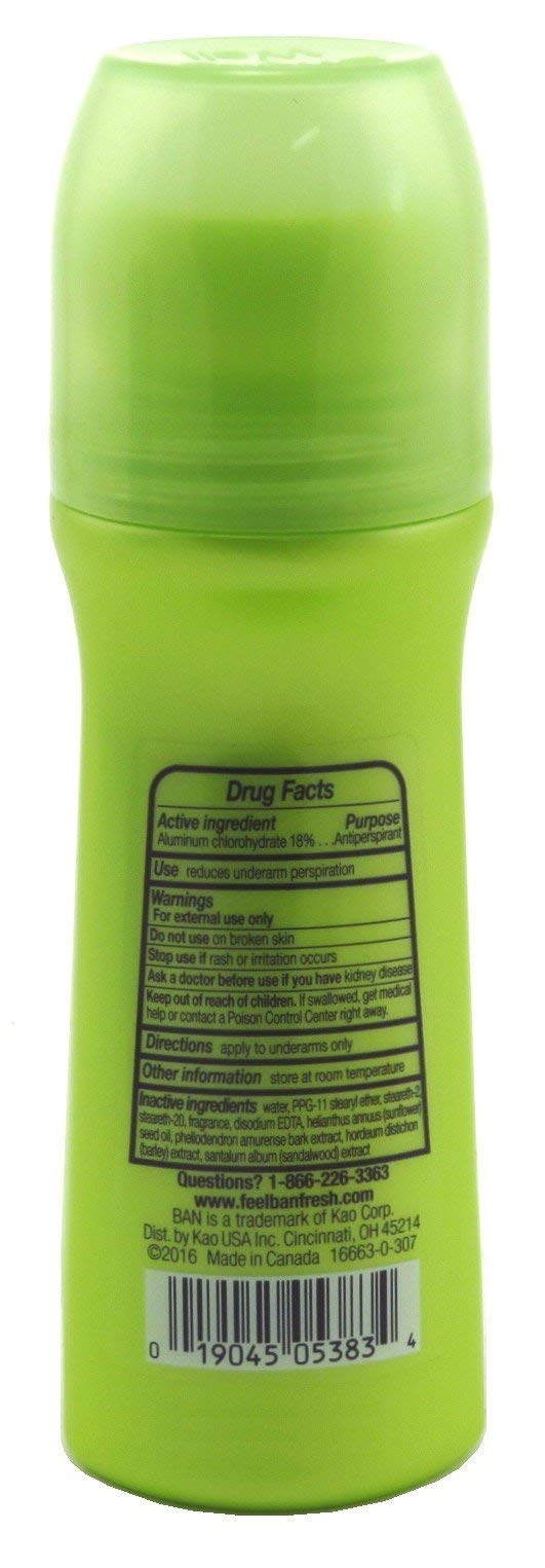 Ban Deodorant 3.5oz Roll-On Powder Fresh (6 Pack) by Ban