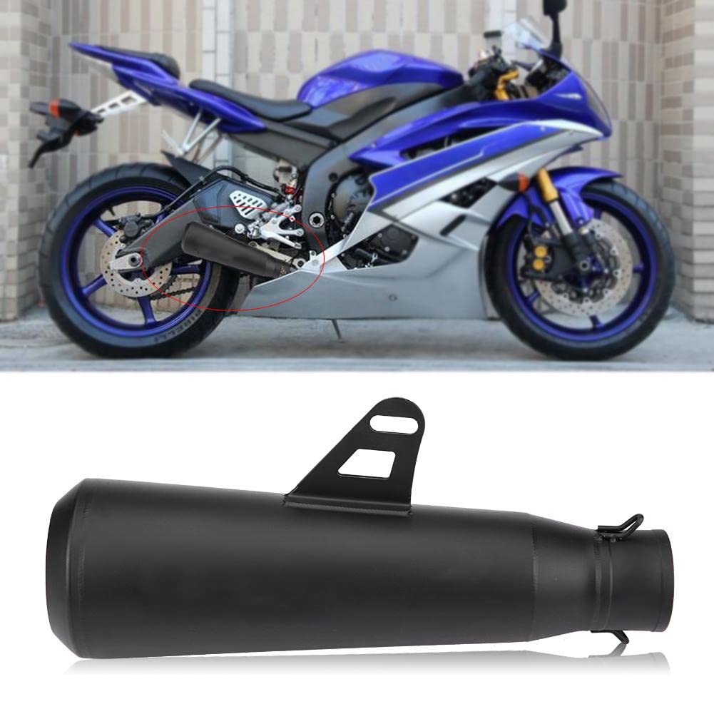 Tbest Rura Wydechowa Motocykla ze Stali Nierdzewnej 51mm (Wszystko czarne)