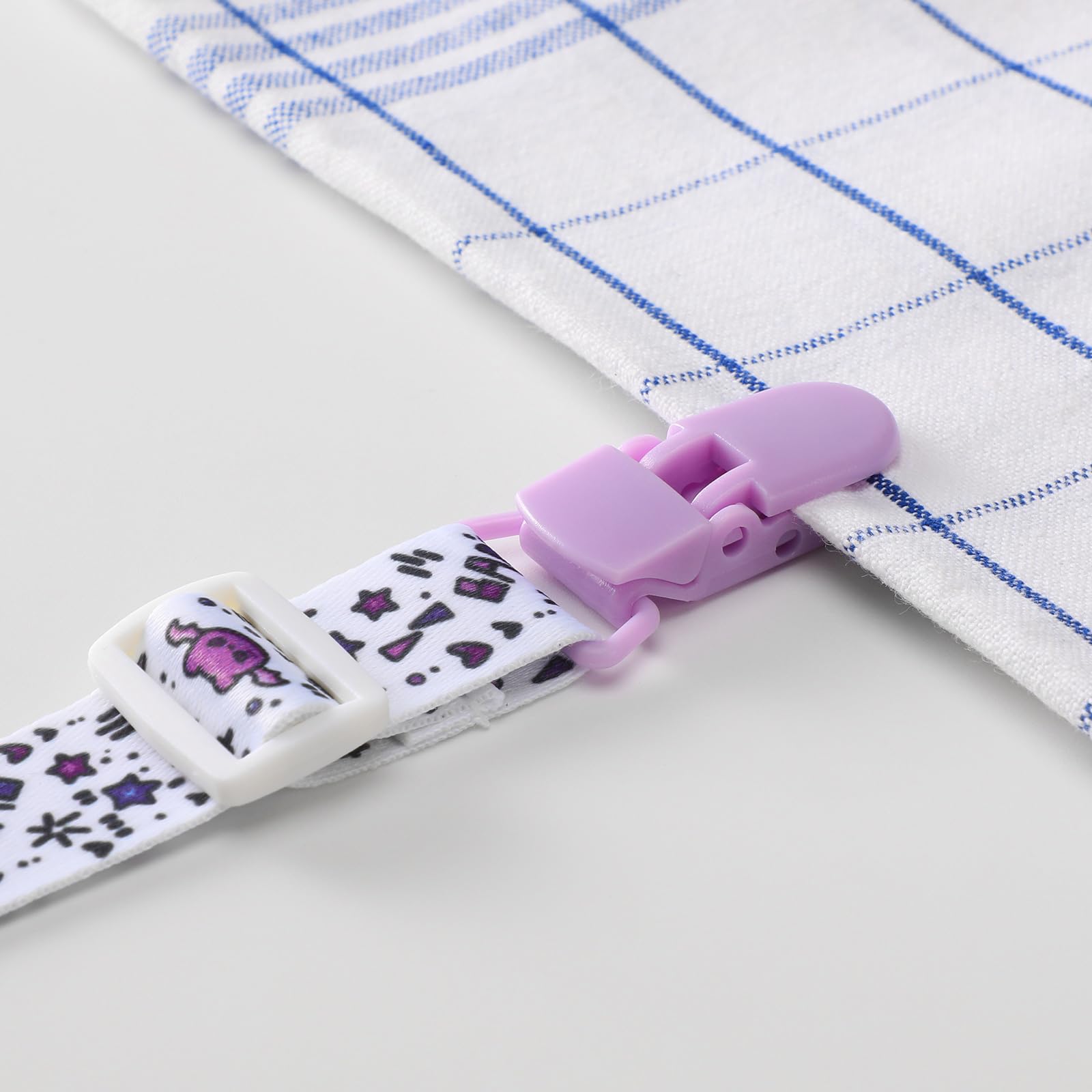 Somniumnight Cute Adult Size Clips: Long Size for Binky Pacifier - 3 Pack Set for Adults Only, White,Purple,Yellow,Pink, XL - Image 3