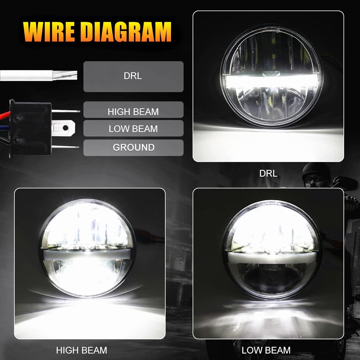 Flash Deals - 50% OFF 4PCS DOT Approved 5 3/4 5.75’’ Inch LED Headlights DRL H4 Headlamp Project Round Compatible with Gran Torino P-eterbilt Semi 349 359 Truck Pickup Featured Product 4PCS DOT Approved 5 3/4 5.75’’ Inch LED Headlights DRL H4 Headlamp Project Round Compatible with Gran Torino P-eterbilt Semi 349 359 Truck Pickup