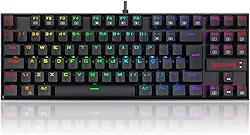 Teclado Magnético Gamer Redragon Kumara PRO K552RGB USB RGB Preto Switch Marrom