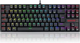 Teclado Magnético Gamer Redragon Kumara PRO K552RGB USB RGB Preto Switch Marrom
