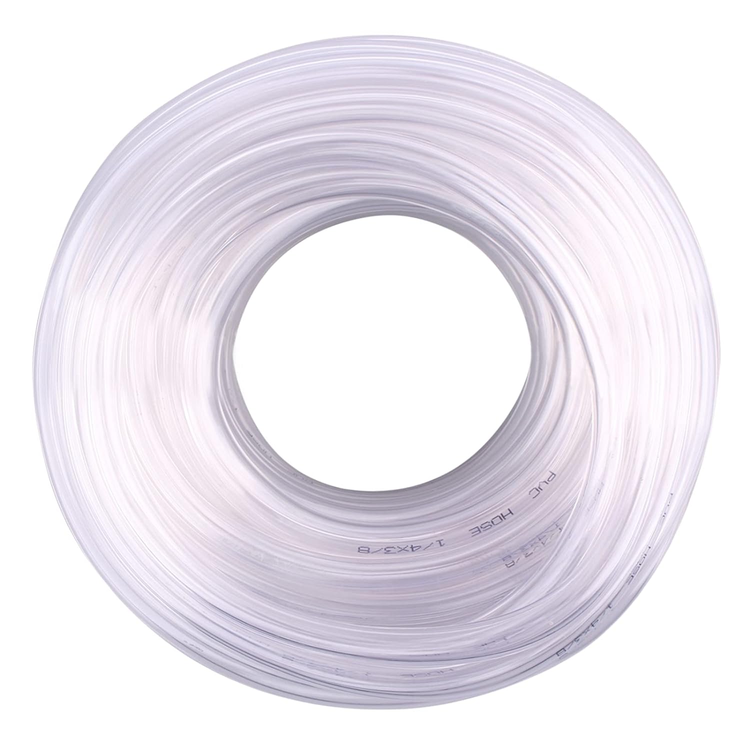 DERNORD PVC Tubing 1/4"ID X 3/8"OD Flexible Clear Vinyl Hose 50 Feet for Food Grade 50 Feet 1/4"ID X 3/8"OD