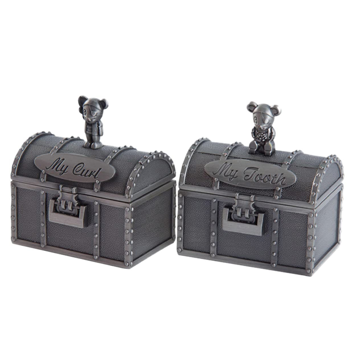 SUPVOX Baby Teeth Holder Boxes 2pcs Baby Keepsake Case Stylish Milk Teeth Storage Box Fetal Hair Container