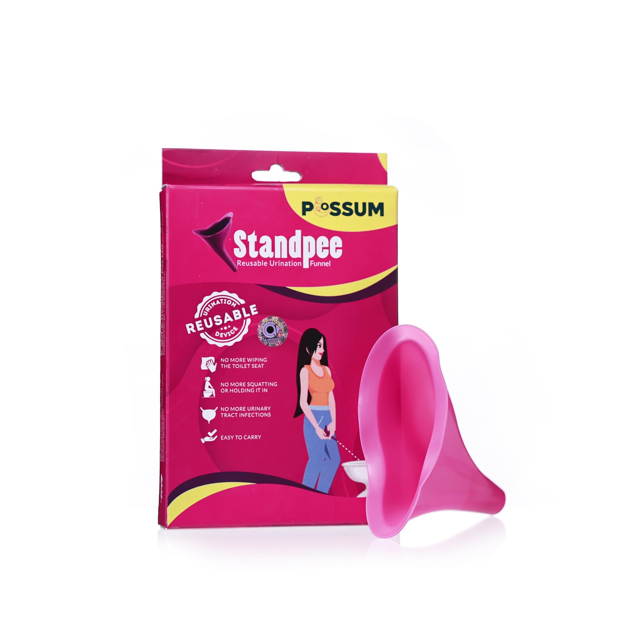 Possum StandPee Reusable Portable Urination Device for Women | Ideal for Public Toilets, Travel, Camping, Hiking and Outdoor Activities | Zero Spillage, Portable and Leak-proof | Medical grade liquid silicone | Pack of 1 (B0C4YCKDGB) Amazon Price History, Amazon Price Tracker