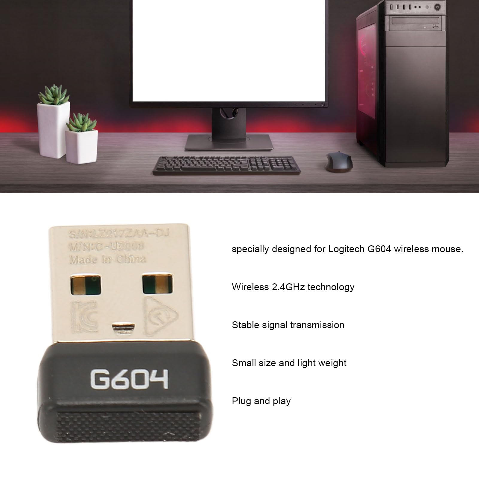Amazon | G604 マウス用 Unifying レシーバー、2.4GHz ワイヤレス USB