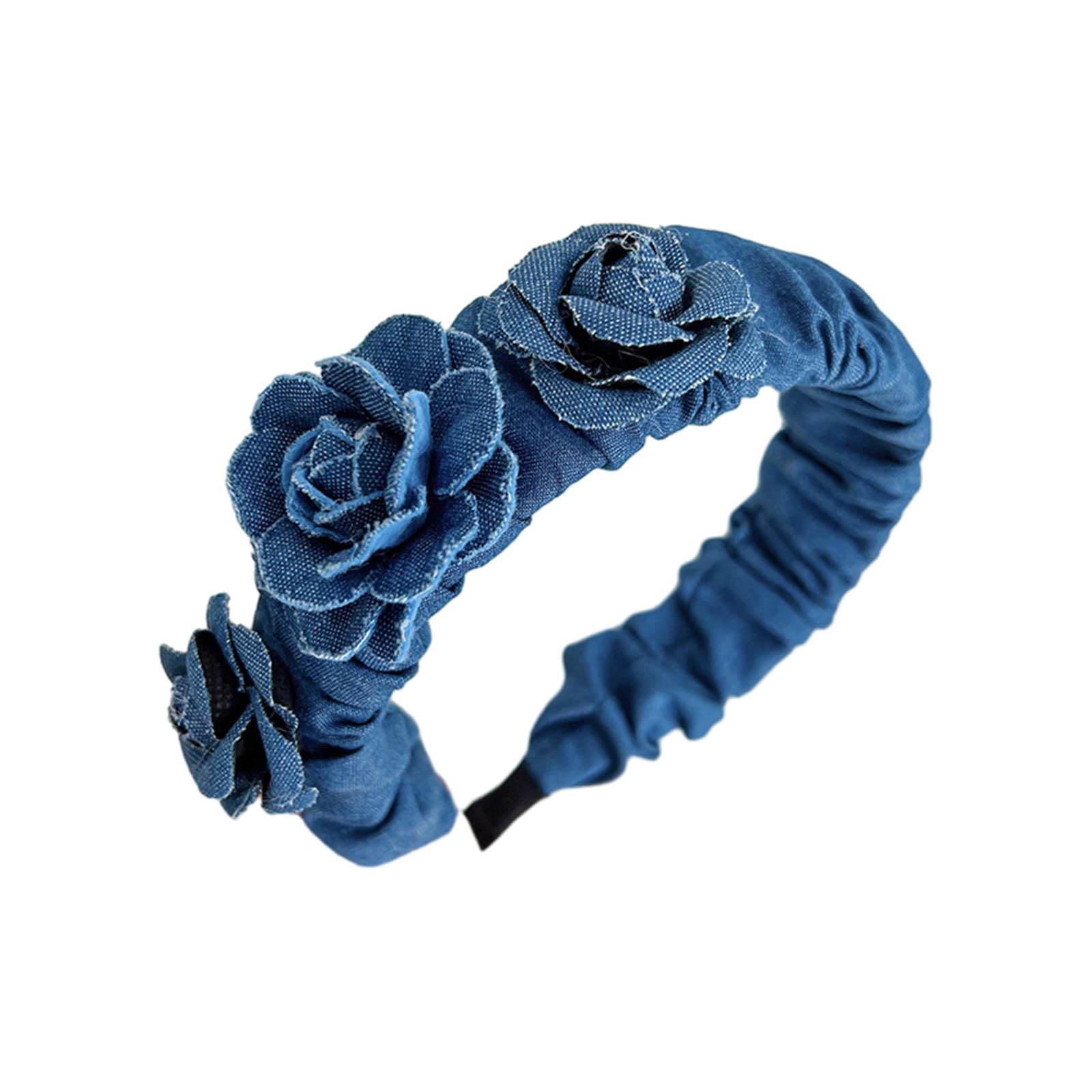 Fentency Sweet Cool Headbands Blue Rose Shape Headband Fashion Multipurpose Yoga Sports Spa Hair Hoop for Woman