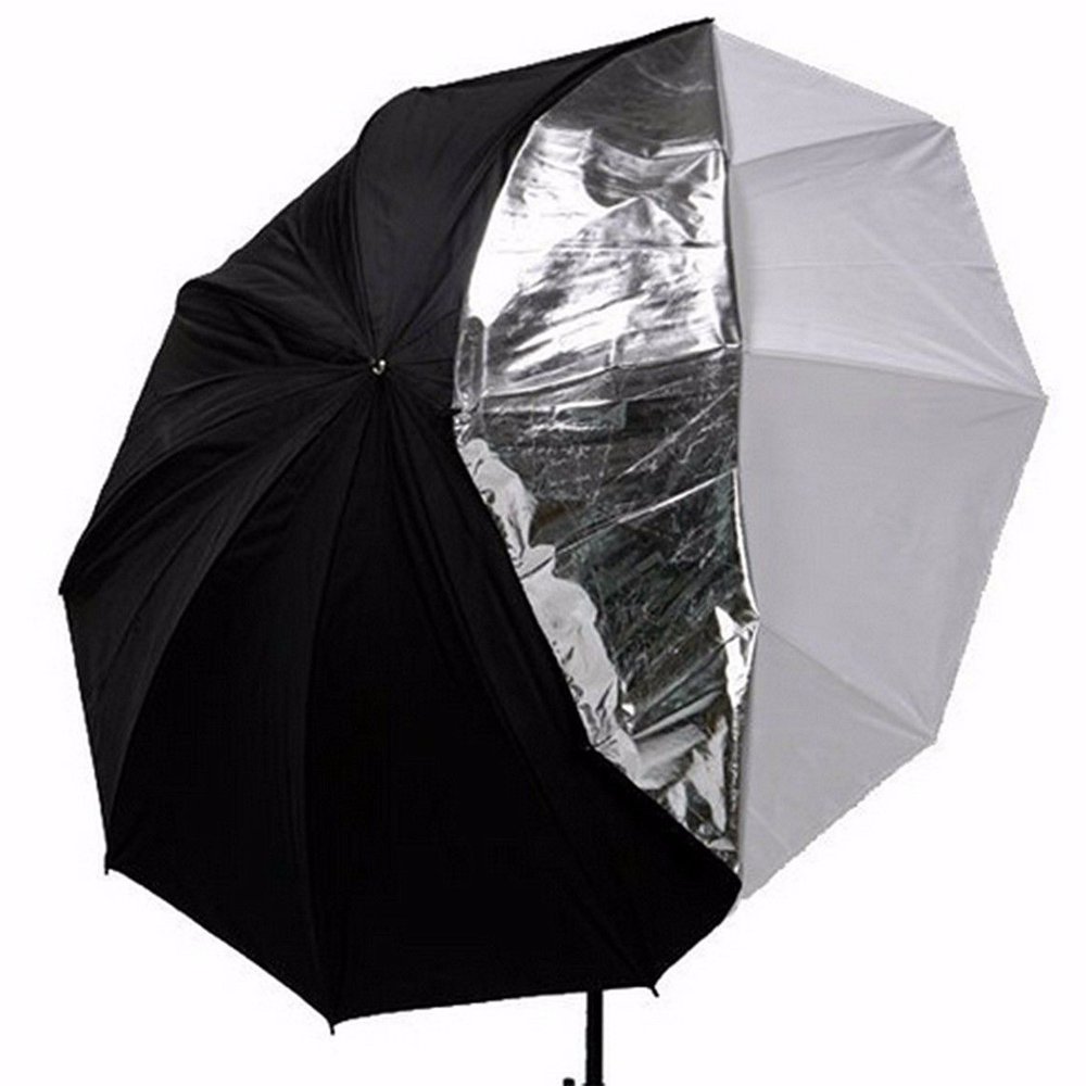 Market&YCY 91cm 36" Parapluie Blanc Noir réfléchissant et translucide à Double Couche, pour éclairage stroboscopique avec Flash de Studio (Parapluie d'évacuation/Double Parapluie)