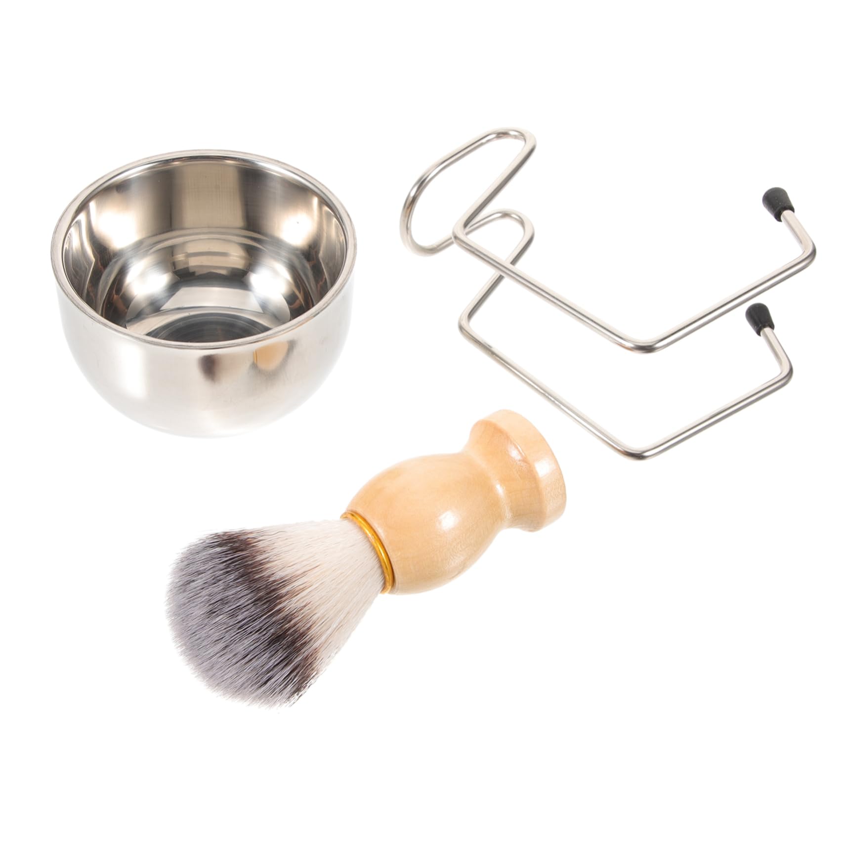 PartyKindom Shaving Brush and Razor Stand Set Male Shaving Brush Tool Beard Bowl and Stand Portable Cup