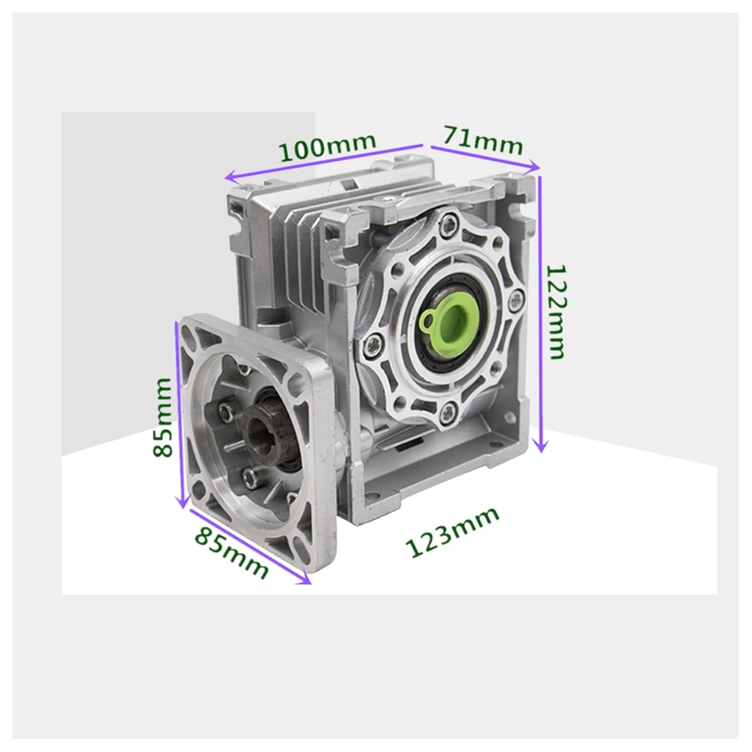 NMRV040 86mm Worm Gear Reducer Reduction Ratio 5:1 to 100:1 Input 14mm Shaft for NEMA 24 34 Stepper Motor CNC(Ratio15,For nema24)
