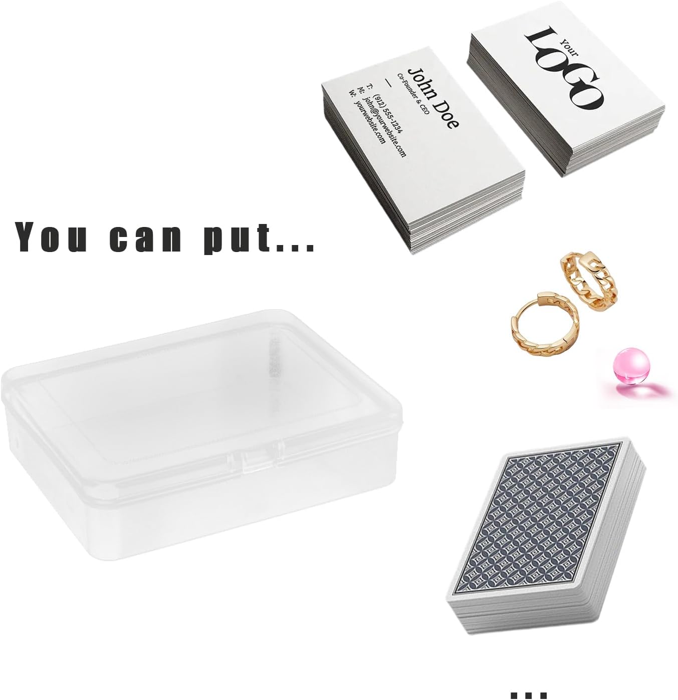 4PCS Clear Plastic Playing Card Cases High Capacity Deck Boxes for Game Cards Storage & Organization (Cards Not Included)